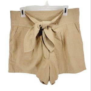 Free People Paper Bag Shorts Size 12 Tan Womens Cotton New